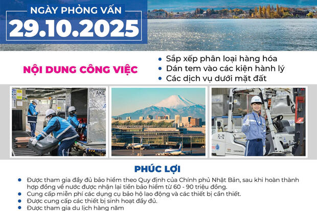 Công ty TNHH Sen Đại Dương thông tin tuyển dụng nhân viên làm việc tại sân bay Narita - Haneda (nơi làm việc: Nhật Bản)